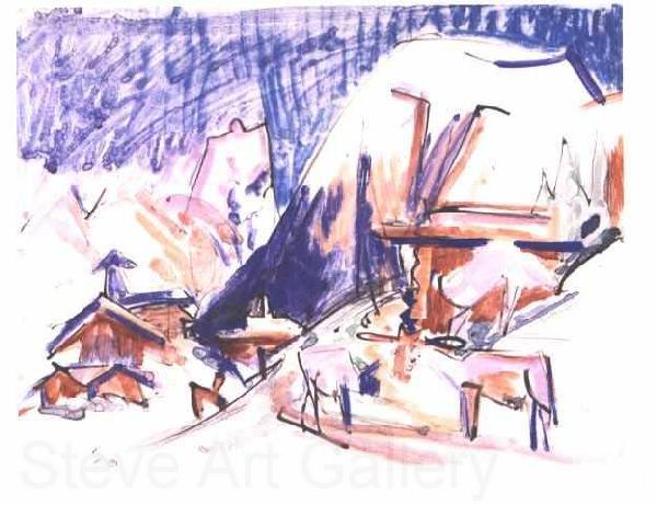 Ernst Ludwig Kirchner Snow at the Staffelalp Spain oil painting art